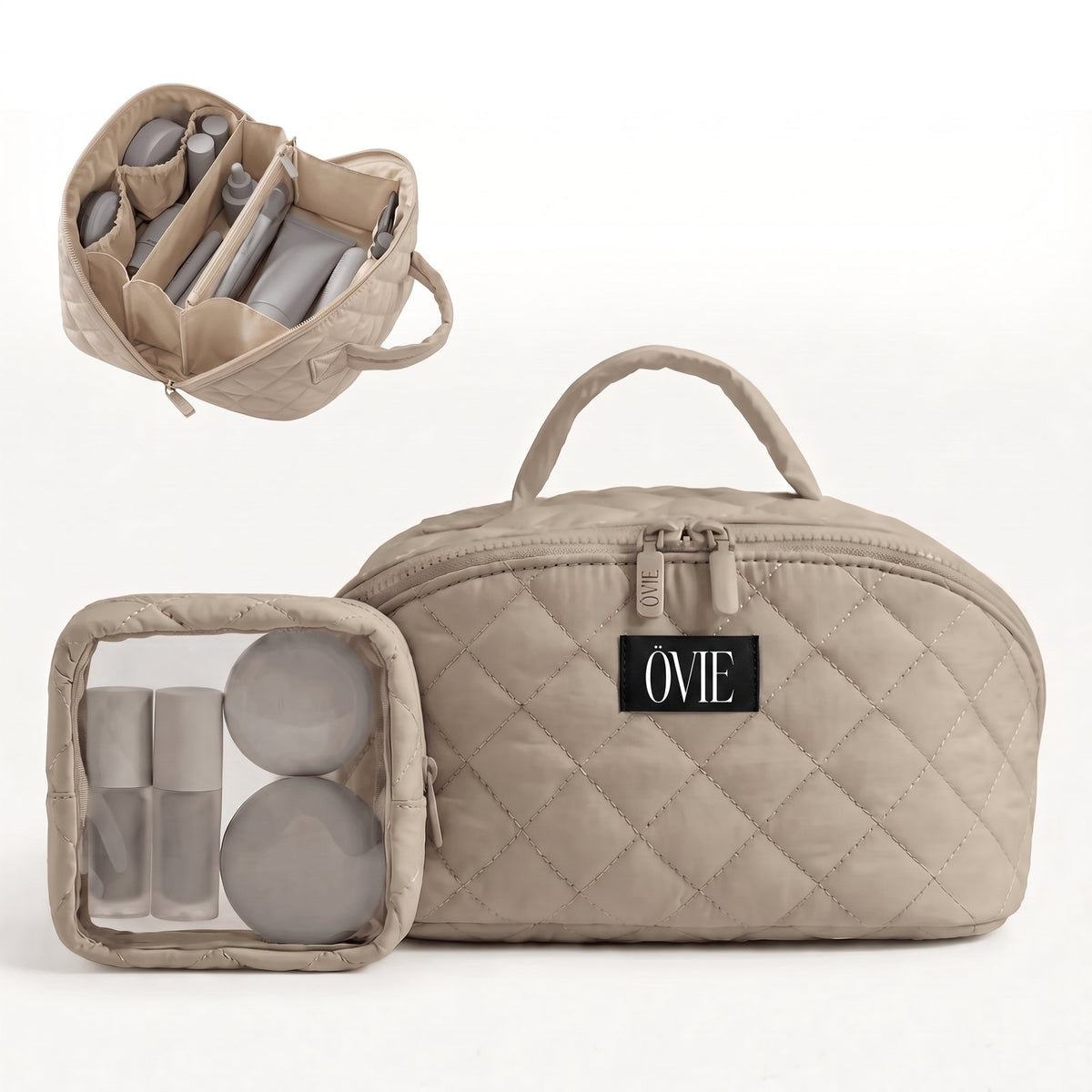 ÖVIE Quilted Vanity Set Champagne