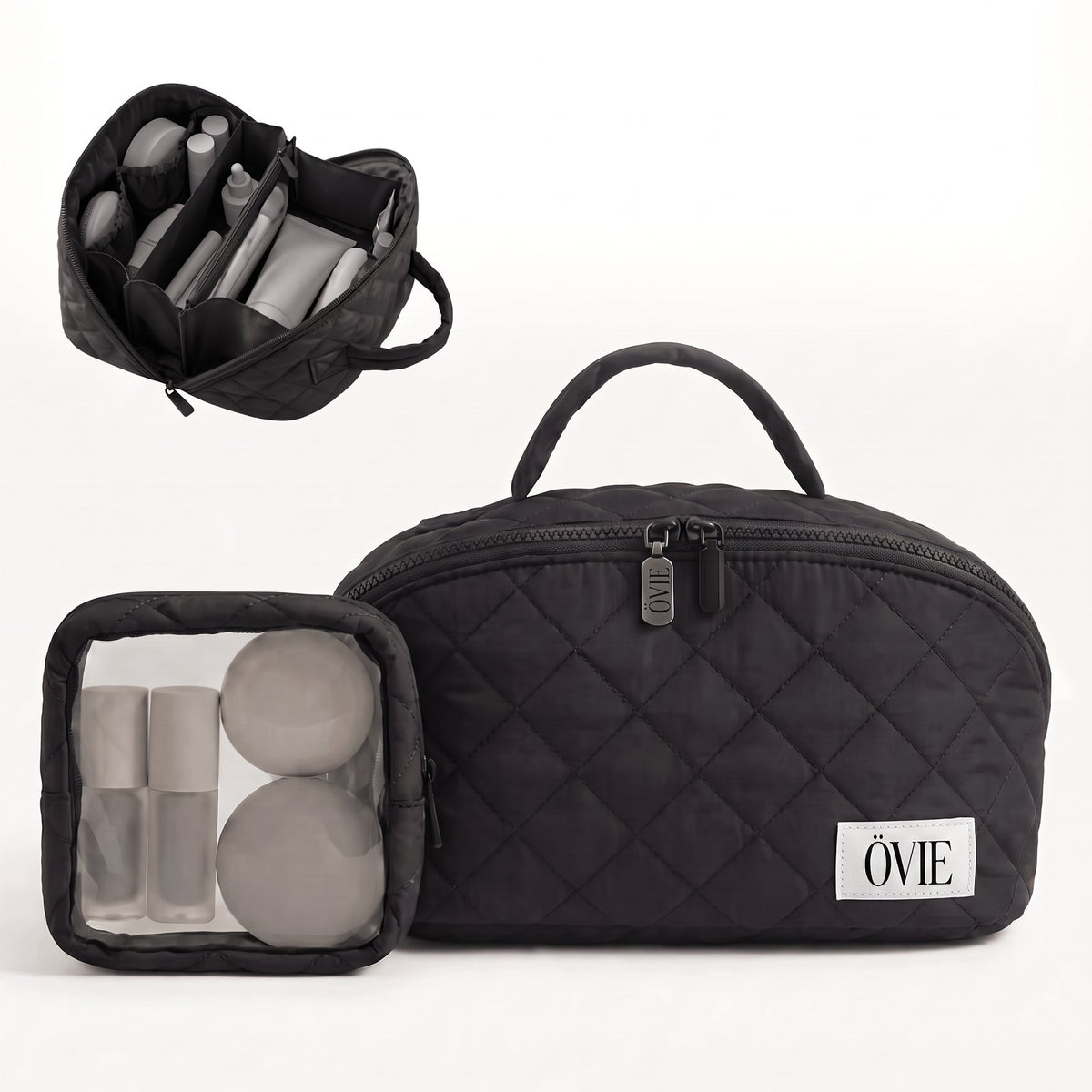 ÖVIE Quilted Vanity Set Onyx